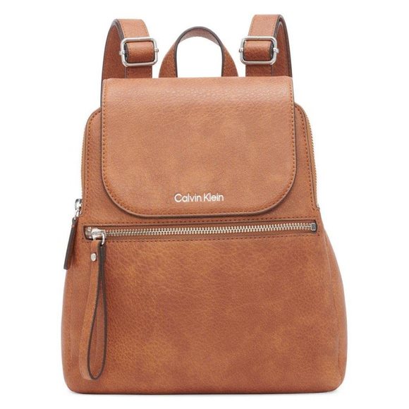 Calvin klein Handbags - Reyna Novelty Key Item Flap Backpack, Caramel Mix✨